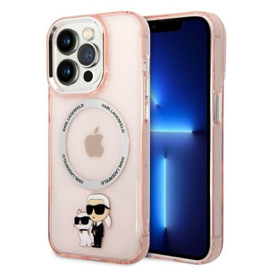 MagSafe cover til Apple iPhone 14 Pro, Karl Lagerfeld, Ikonik Karl & Choupette, Pink