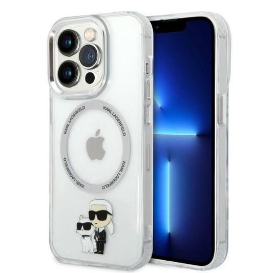 MagSafe cover til Apple iPhone 14 Pro, Karl Lagerfeld, Ikonik Karl & Choupette, Transparent
