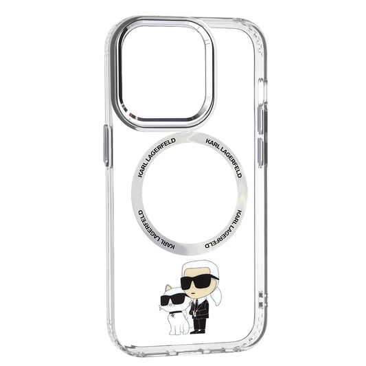 MagSafe cover til Apple iPhone 14 Pro, Karl Lagerfeld, Ikonik Karl & Choupette, Transparent
