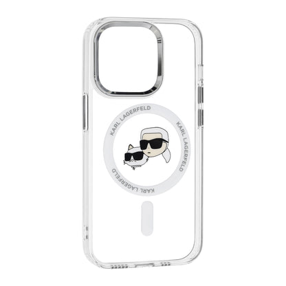 MagSafe cover til Apple iPhone 14 Pro, Karl Lagerfeld, IML Metal Karl & Choupette's Heads, Hvid
