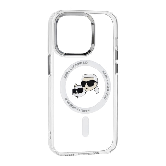 MagSafe cover til Apple iPhone 14 Pro, Karl Lagerfeld, IML Metal Karl & Choupette's Heads, Hvid