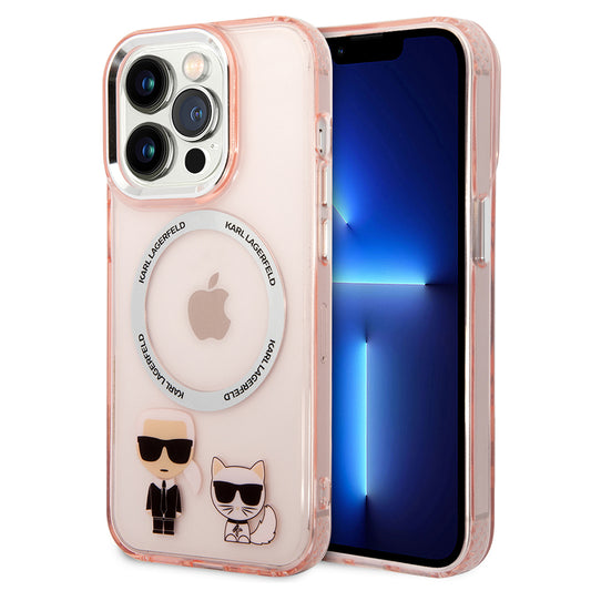 MagSafe cover til Apple iPhone 14 Pro, Karl Lagerfeld, Karl & Choupette Aluminium, Pink