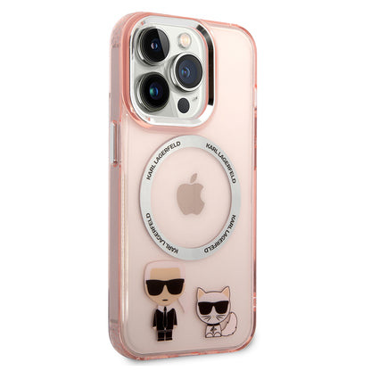 MagSafe cover til Apple iPhone 14 Pro, Karl Lagerfeld, Karl & Choupette Aluminium, Pink