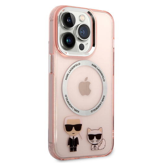 MagSafe cover til Apple iPhone 14 Pro, Karl Lagerfeld, Karl & Choupette Aluminium, Pink