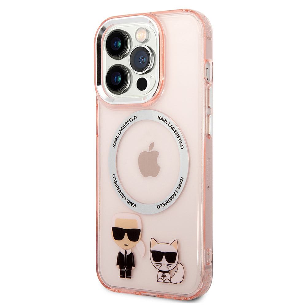 MagSafe cover til Apple iPhone 14 Pro, Karl Lagerfeld, Karl & Choupette Aluminium, Pink