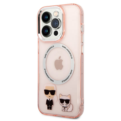 MagSafe cover til Apple iPhone 14 Pro, Karl Lagerfeld, Karl & Choupette Aluminium, Pink