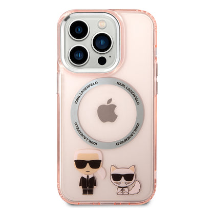MagSafe cover til Apple iPhone 14 Pro, Karl Lagerfeld, Karl & Choupette Aluminium, Pink
