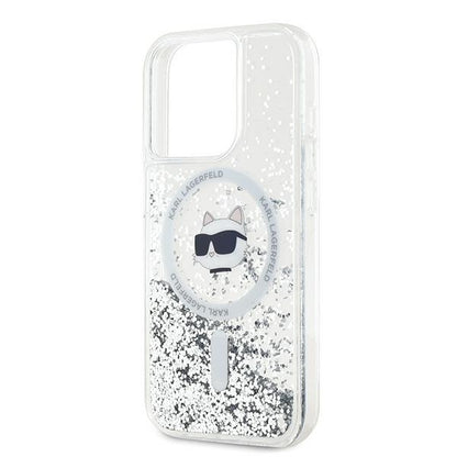MagSafe cover til Apple iPhone 14 Pro, Karl Lagerfeld, Liquid Glitter Choupette's Head, Transparent