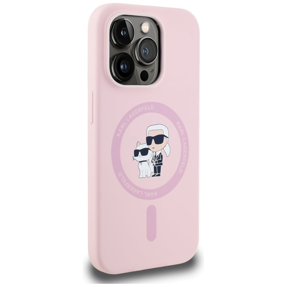 MagSafe cover til Apple iPhone 14 Pro, Karl Lagerfeld, Silicone Karl & Choupette, Pink