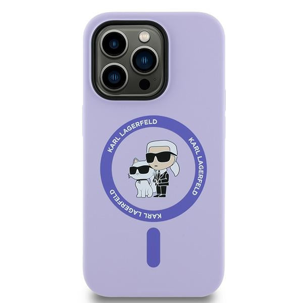 MagSafe cover til Apple iPhone 14 Pro, Karl Lagerfeld, Silicone Ring Karl & Choupette, Lilla