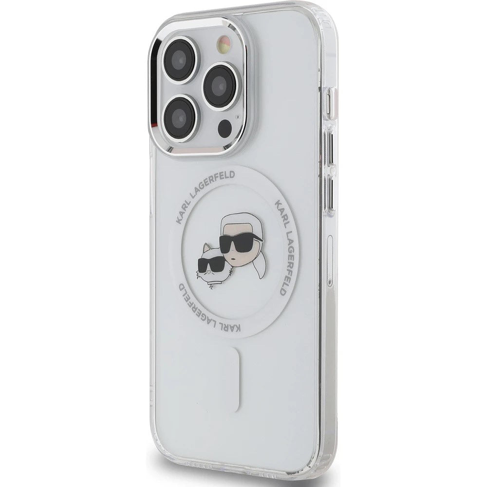 MagSafe cover til Apple iPhone 14 Pro Max, Karl Lagerfeld, IML Metal Karl & Choupette's Heads, Hvid