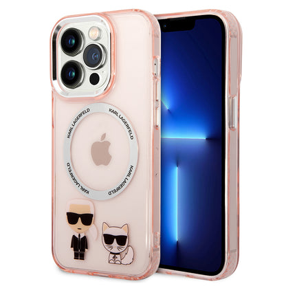 MagSafe cover til Apple iPhone 14 Pro Max, Karl Lagerfeld, Karl & Choupette Aluminium, Pink