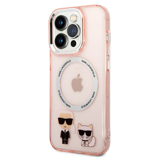 MagSafe cover til Apple iPhone 14 Pro Max, Karl Lagerfeld, Karl & Choupette Aluminium, Pink