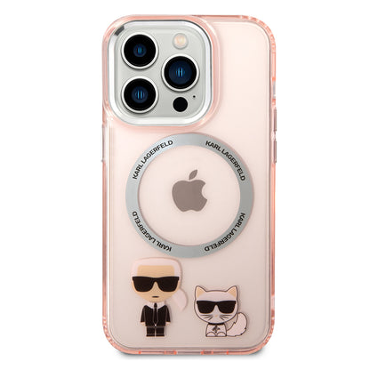 MagSafe cover til Apple iPhone 14 Pro Max, Karl Lagerfeld, Karl & Choupette Aluminium, Pink