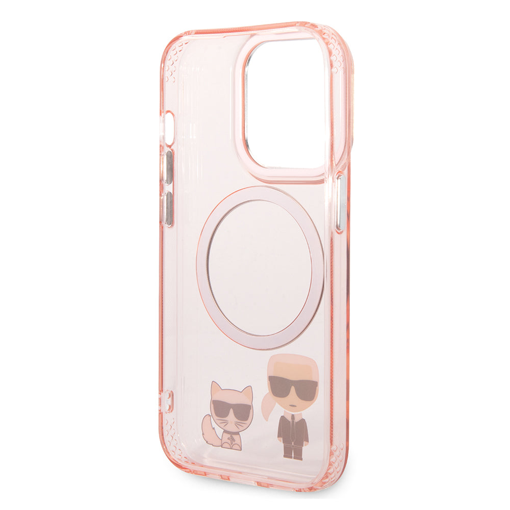 MagSafe cover til Apple iPhone 14 Pro Max, Karl Lagerfeld, Karl & Choupette Aluminium, Pink