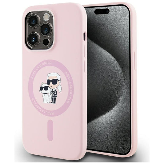 MagSafe cover til Apple iPhone 14 Pro Max, Karl Lagerfeld, Silicone Karl & Choupette, Pink