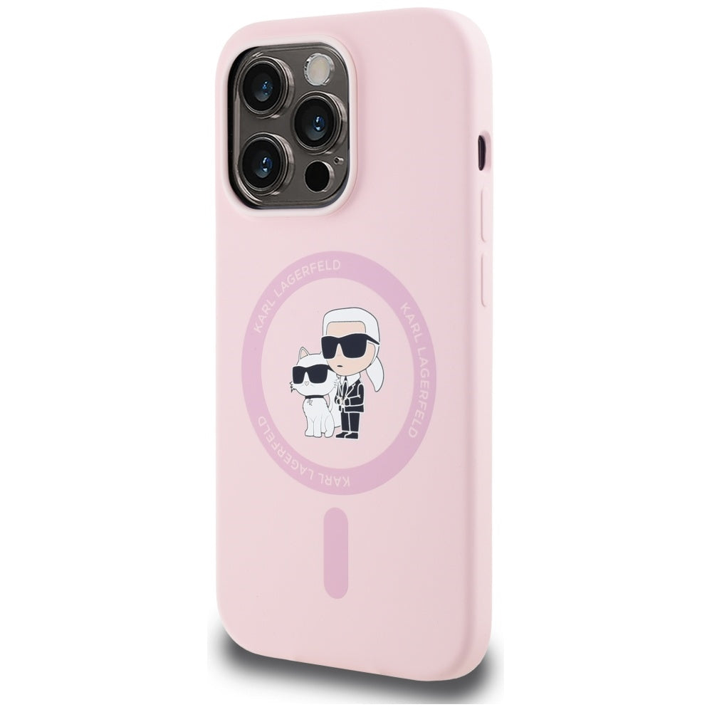 MagSafe cover til Apple iPhone 14 Pro Max, Karl Lagerfeld, Silicone Karl & Choupette, Pink