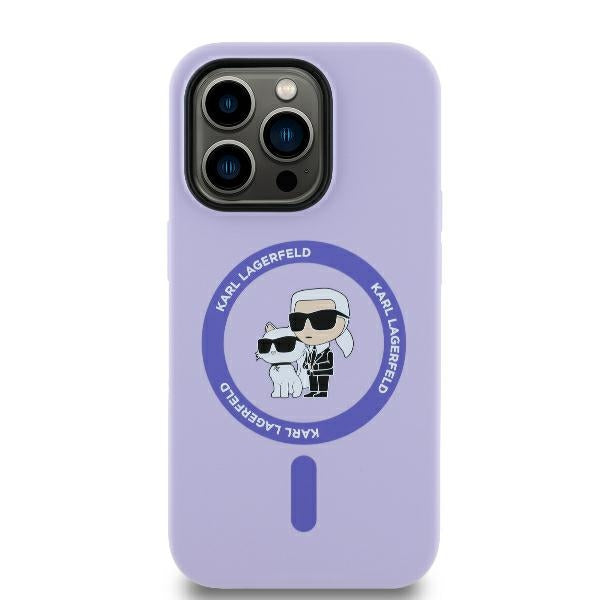 MagSafe cover til Apple iPhone 14 Pro Max, Karl Lagerfeld, Silicone Ring Karl & Choupette, Lilla