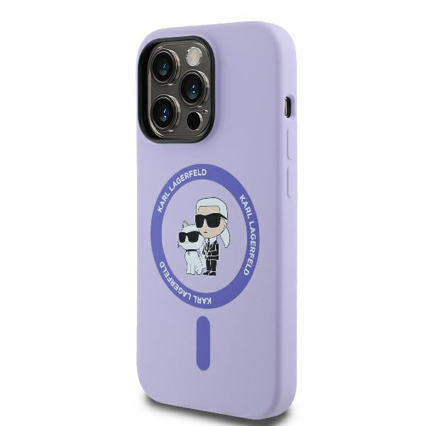 MagSafe cover til Apple iPhone 14 Pro Max, Karl Lagerfeld, Silicone Ring Karl & Choupette, Lilla
