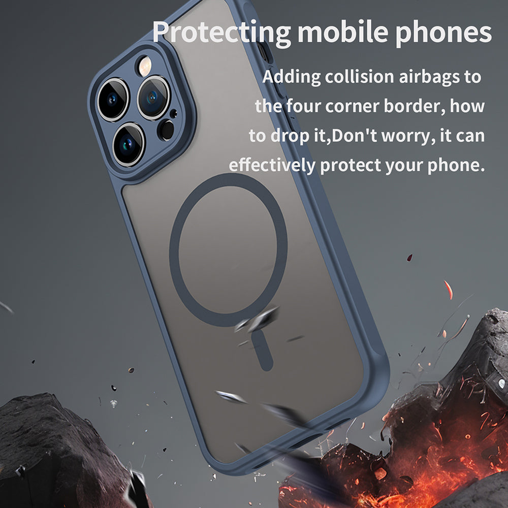 MagSafe-etui til Apple iPhone 14 Pro Max, Techsuit, HaloFrost II, Mørkeblå
