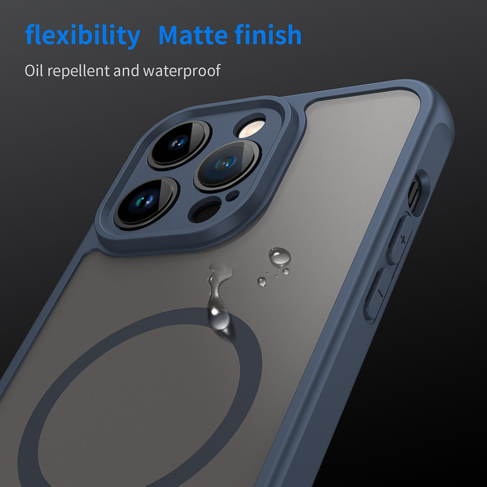 MagSafe-etui til Apple iPhone 14 Pro Max, Techsuit, HaloFrost II, Mørkeblå