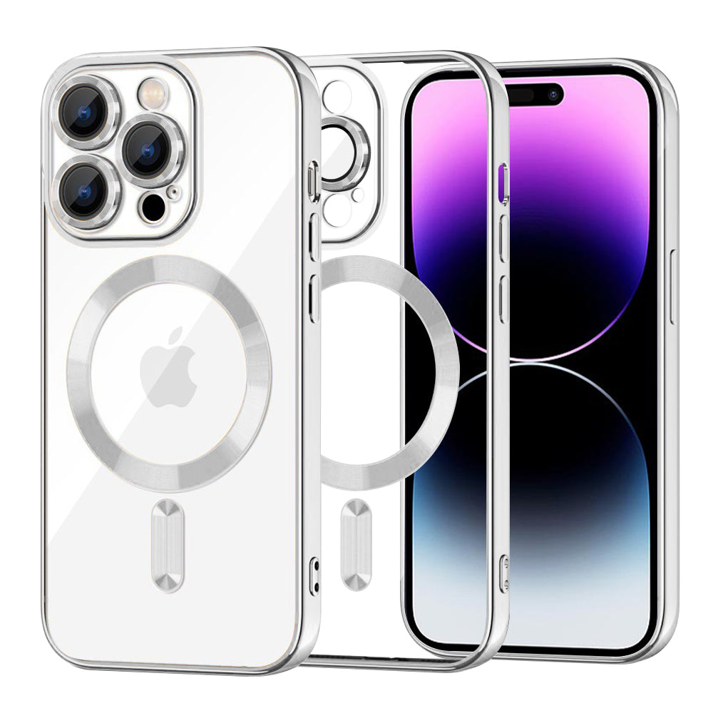 MagSafe-etui til Apple iPhone 14 Pro Max, Techsuit, Luxury Crystal, Sølv