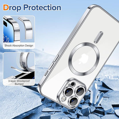 MagSafe-etui til Apple iPhone 14 Pro Max, Techsuit, Luxury Crystal, Sølv