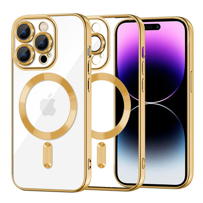 MagSafe Case for Apple iPhone 14 Pro Max, Techsuit, Luxury Crystal, Gold