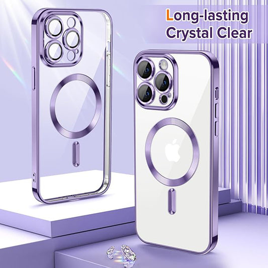 MagSafe-etui til Apple iPhone 14 Pro Max, Techsuit, Luxury Crystal, Lys lilla