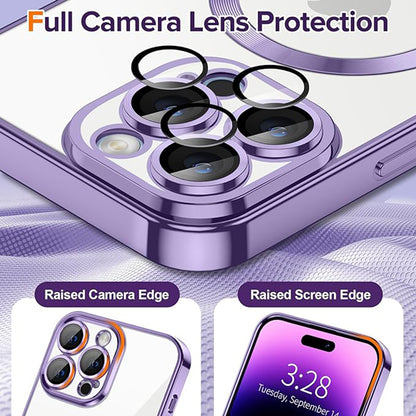 MagSafe-etui til Apple iPhone 14 Pro Max, Techsuit, Luxury Crystal, Lys lilla