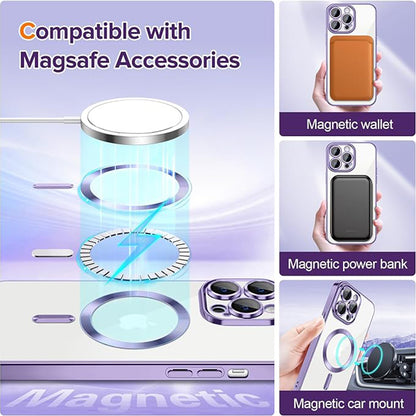 MagSafe-etui til Apple iPhone 14 Pro Max, Techsuit, Luxury Crystal, Lys lilla