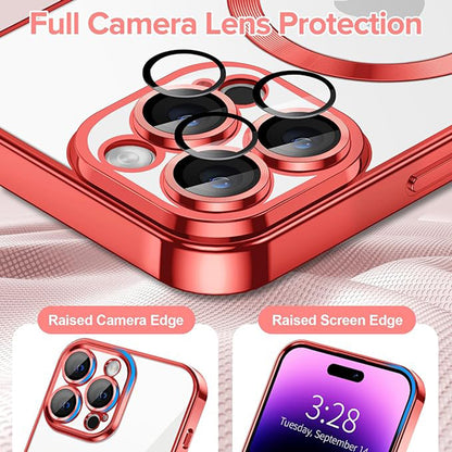 MagSafe-etui til Apple iPhone 14 Pro Max, Techsuit, Luxury Crystal, Rød