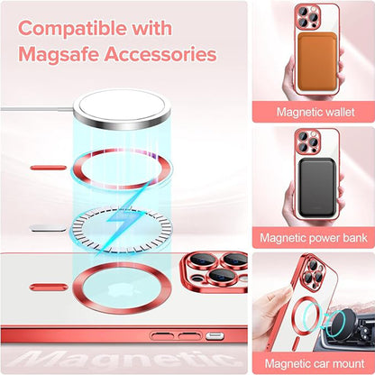 MagSafe-etui til Apple iPhone 14 Pro Max, Techsuit, Luxury Crystal, Rød