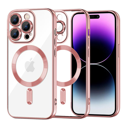MagSafe-etui til Apple iPhone 14 Pro Max, Techsuit, Luxury Crystal, Pink
