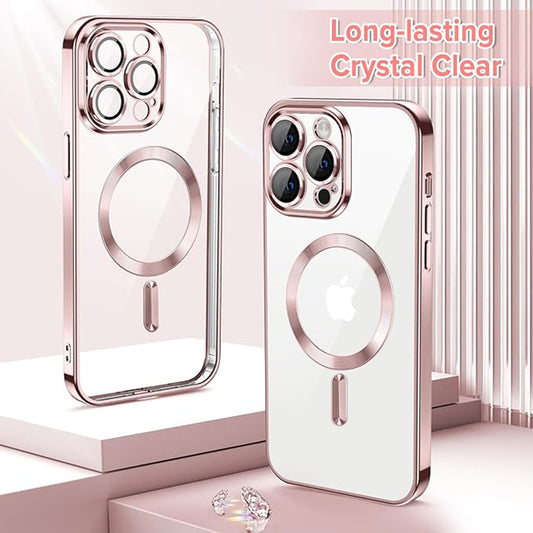 MagSafe-etui til Apple iPhone 14 Pro Max, Techsuit, Luxury Crystal, Pink