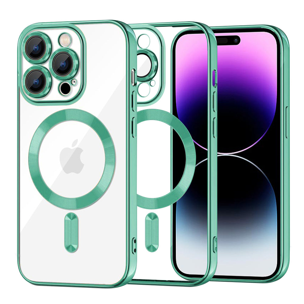 MagSafe-etui til Apple iPhone 14 Pro Max, Techsuit, Luxury Crystal, Lysegrøn