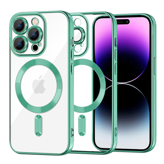 MagSafe-etui til Apple iPhone 14 Pro Max, Techsuit, Luxury Crystal, Lysegrøn
