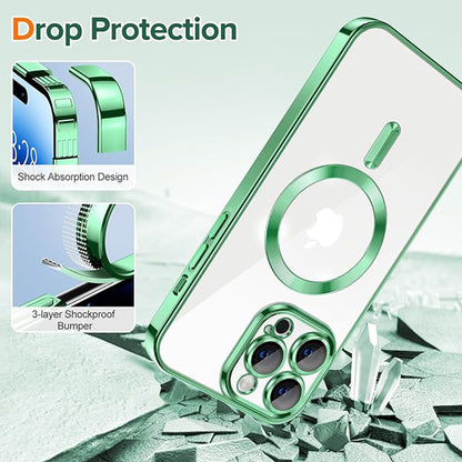 MagSafe-etui til Apple iPhone 14 Pro Max, Techsuit, Luxury Crystal, Lysegrøn