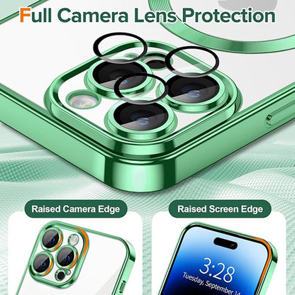 MagSafe-etui til Apple iPhone 14 Pro Max, Techsuit, Luxury Crystal, Lysegrøn