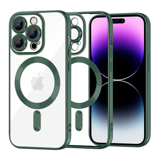 MagSafe-etui til Apple iPhone 14 Pro Max, Techsuit, Luxury Crystal, Mørkegrøn