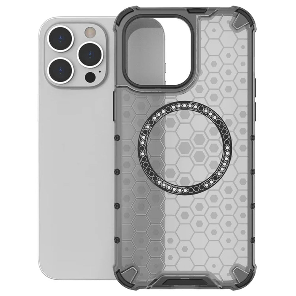 MagSafe-etui til Apple iPhone 14 Pro, Techsuit, HoneyComb Shield, Hvid