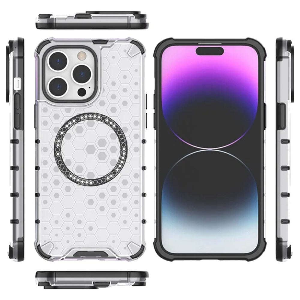 MagSafe-etui til Apple iPhone 14 Pro, Techsuit, HoneyComb Shield, Sort