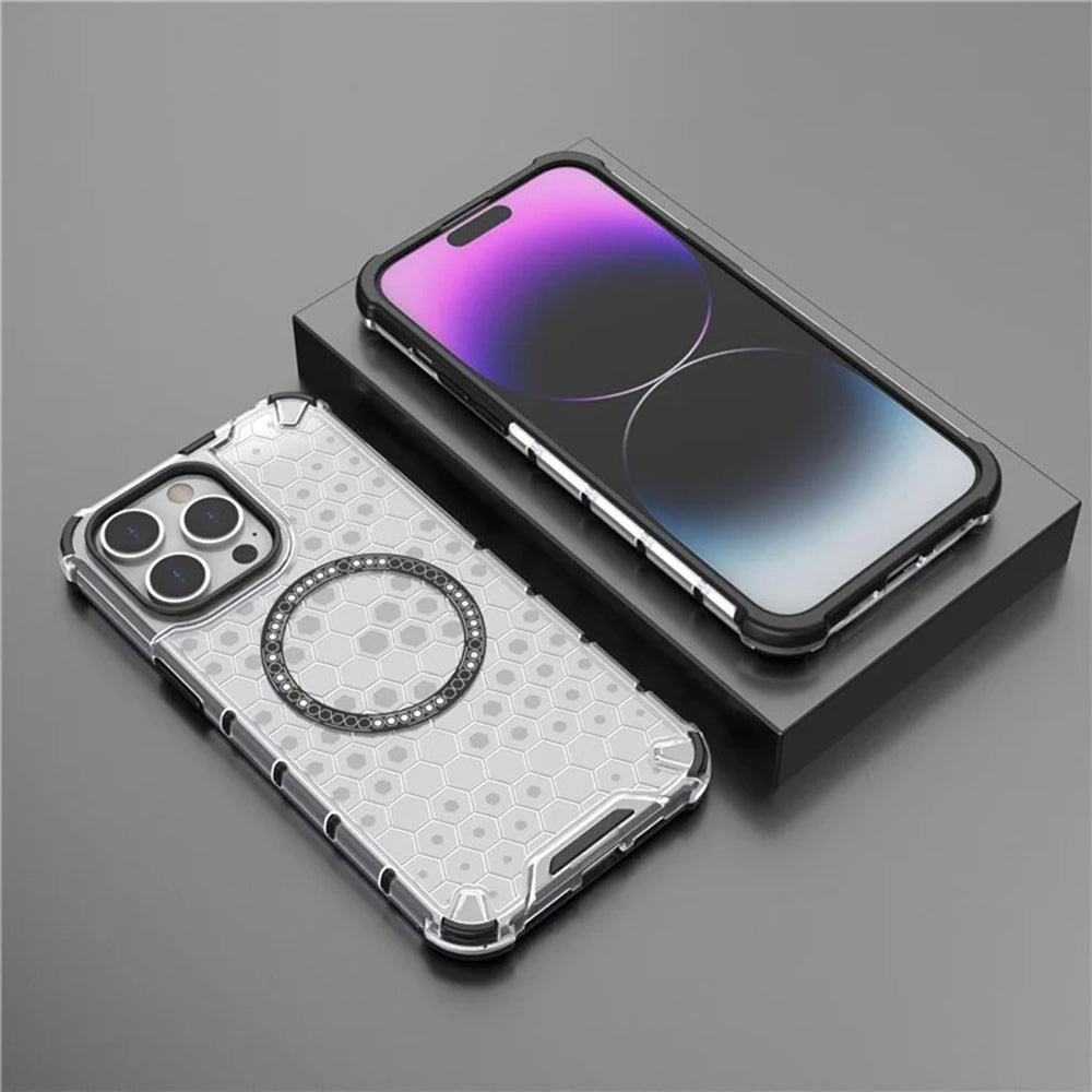 MagSafe-etui til Apple iPhone 14 Pro, Techsuit, HoneyComb Shield, Sort