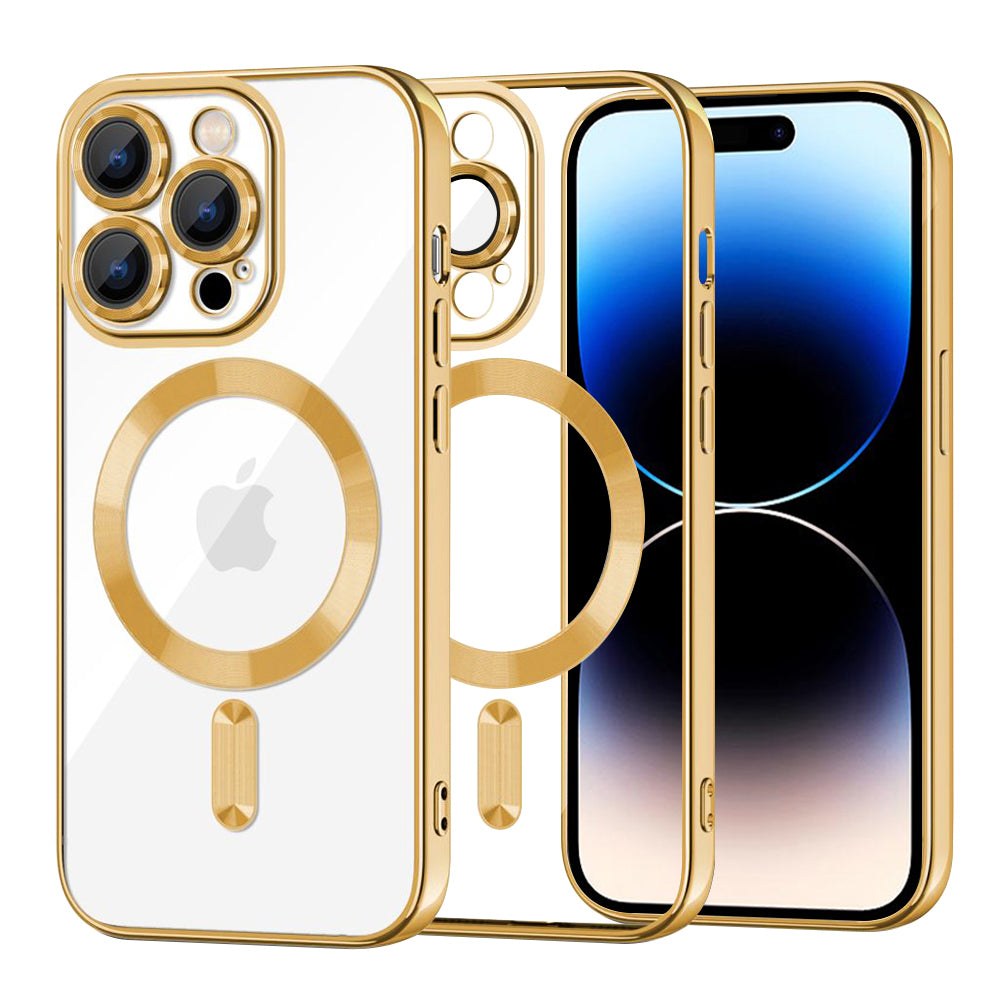 MagSafe-etui til Apple iPhone 14 Pro, Techsuit, Luxury Crystal, Guld