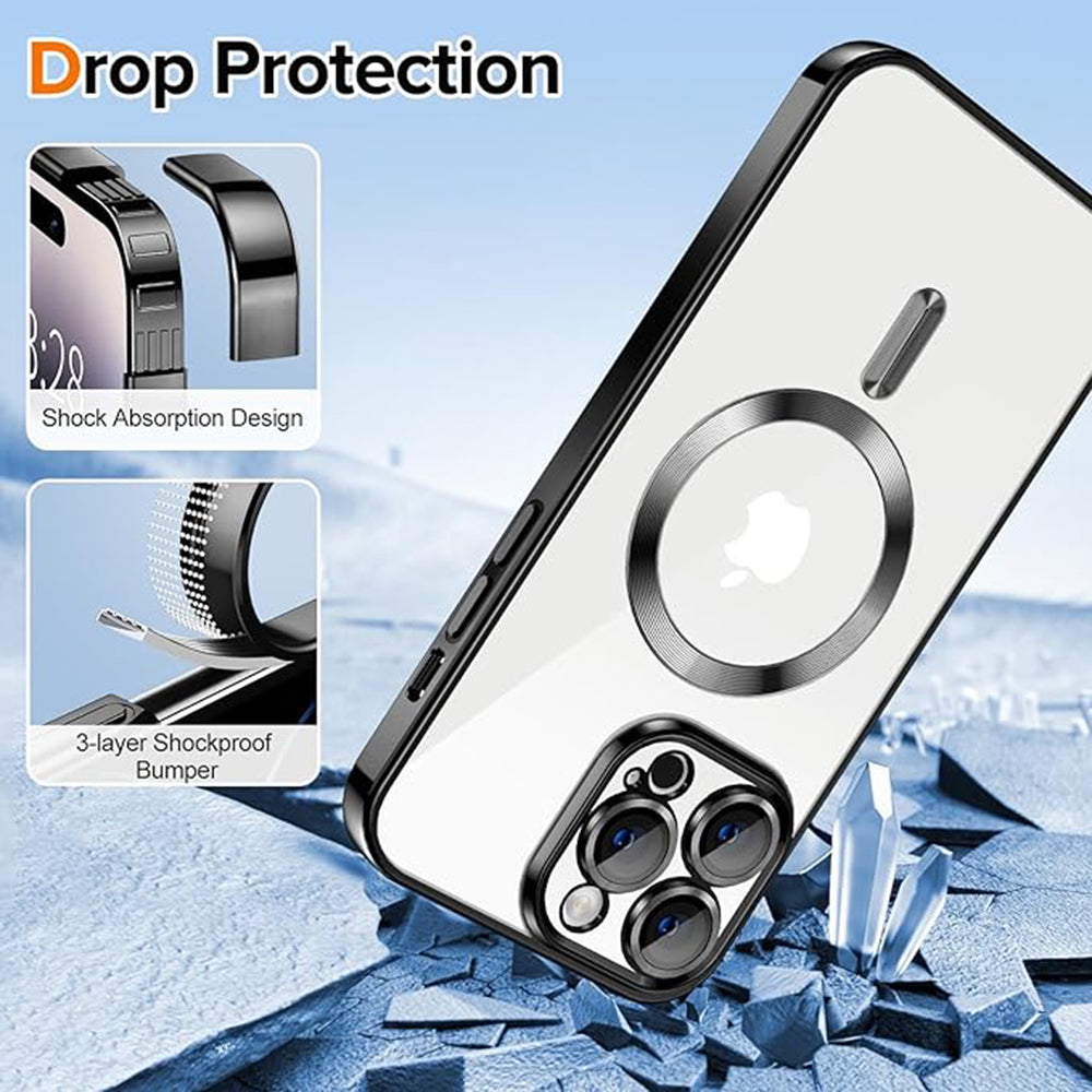 MagSafe-etui til Apple iPhone 14 Pro, Techsuit, Luxury Crystal, Sort