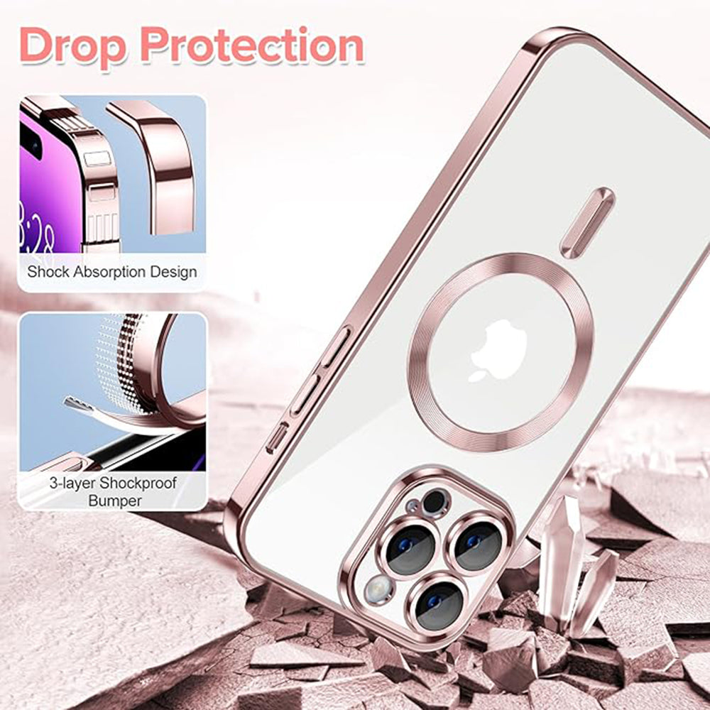 MagSafe-etui til Apple iPhone 14 Pro, Techsuit, Luxury Crystal, Pink