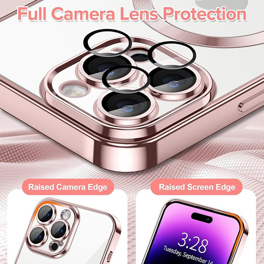 MagSafe-etui til Apple iPhone 14 Pro, Techsuit, Luxury Crystal, Pink