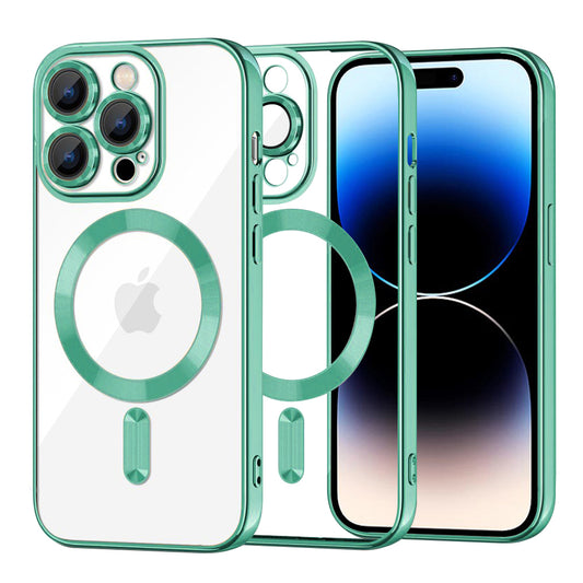 MagSafe-etui til Apple iPhone 14 Pro, Techsuit, Luxury Crystal, Lysegrøn