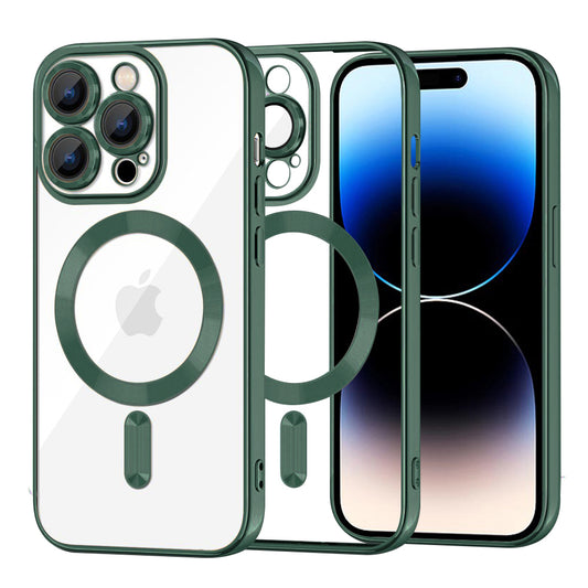 MagSafe-etui til Apple iPhone 14 Pro, Techsuit, Luxury Crystal, Mørkegrøn