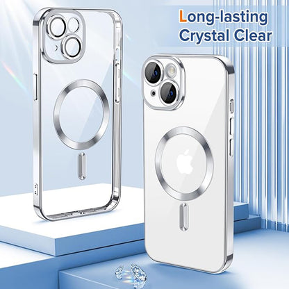 MagSafe-etui til Apple iPhone 14, Techsuit, Luxury Crystal, Sølv